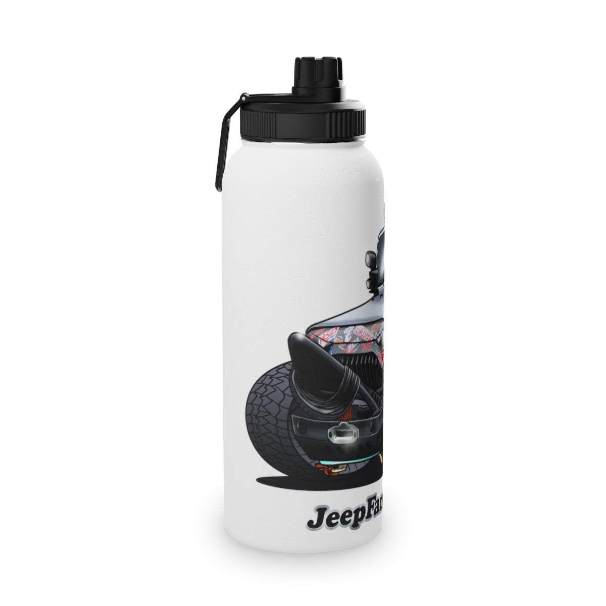 JeepFam Stainless Steel Water Bottle, Sports Lid