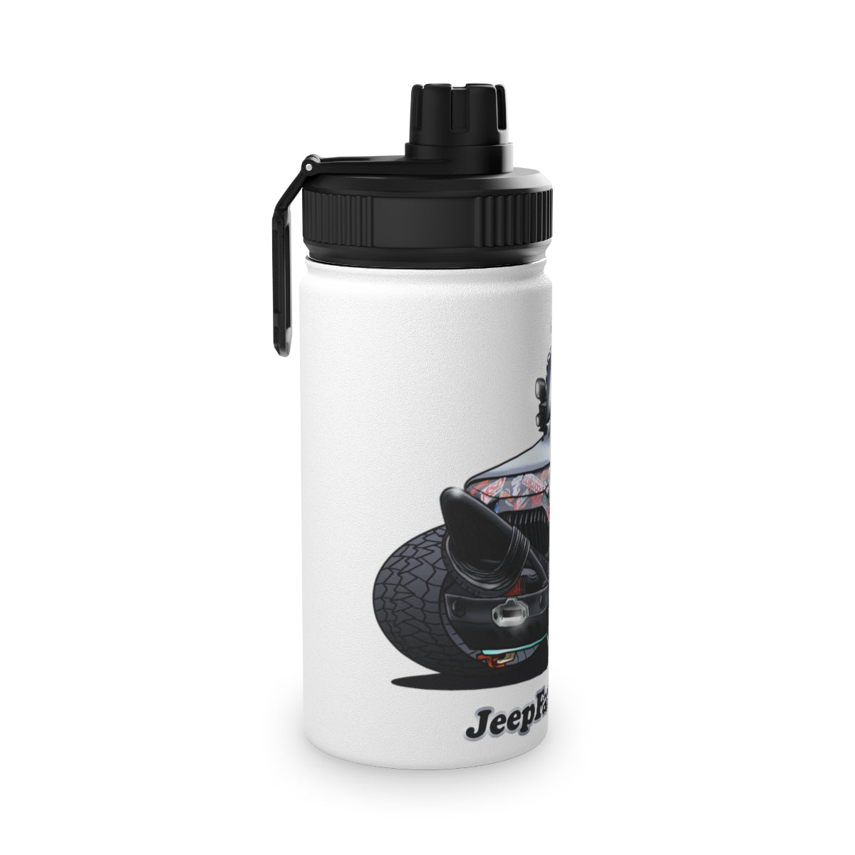 JeepFam Stainless Steel Water Bottle, Sports Lid