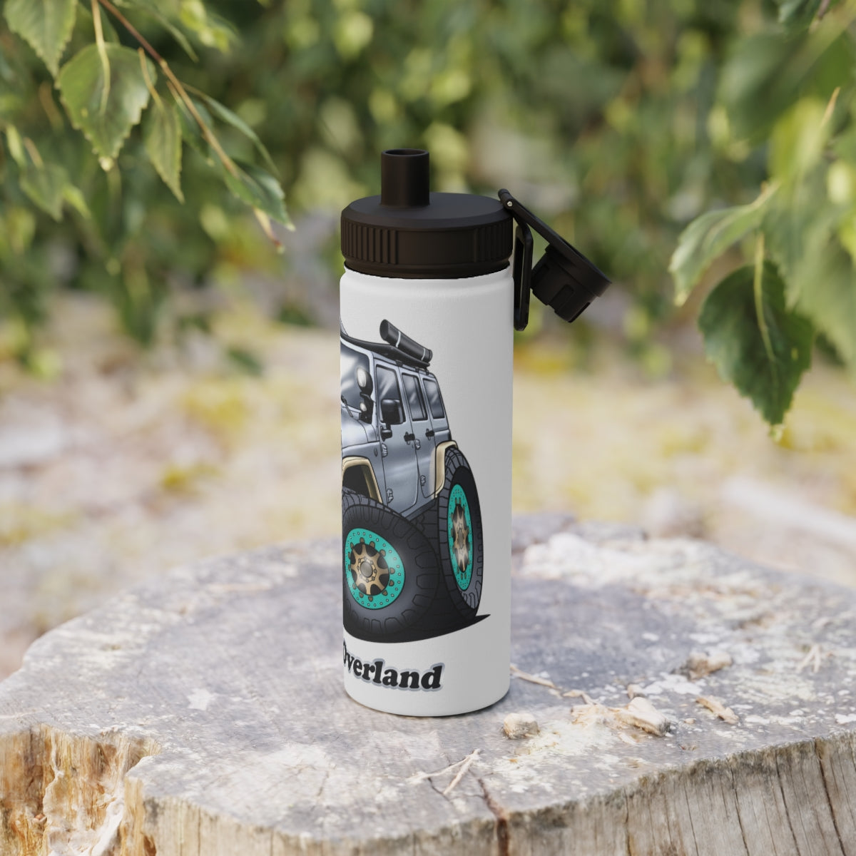 JeepFam Stainless Steel Water Bottle, Sports Lid