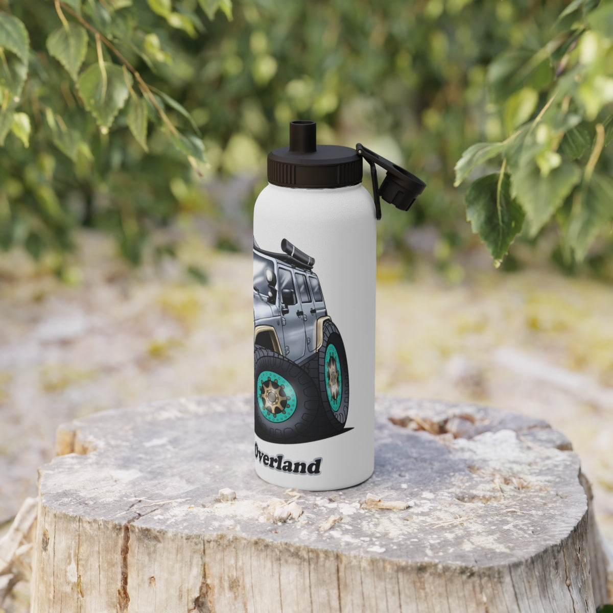 JeepFam Stainless Steel Water Bottle, Sports Lid