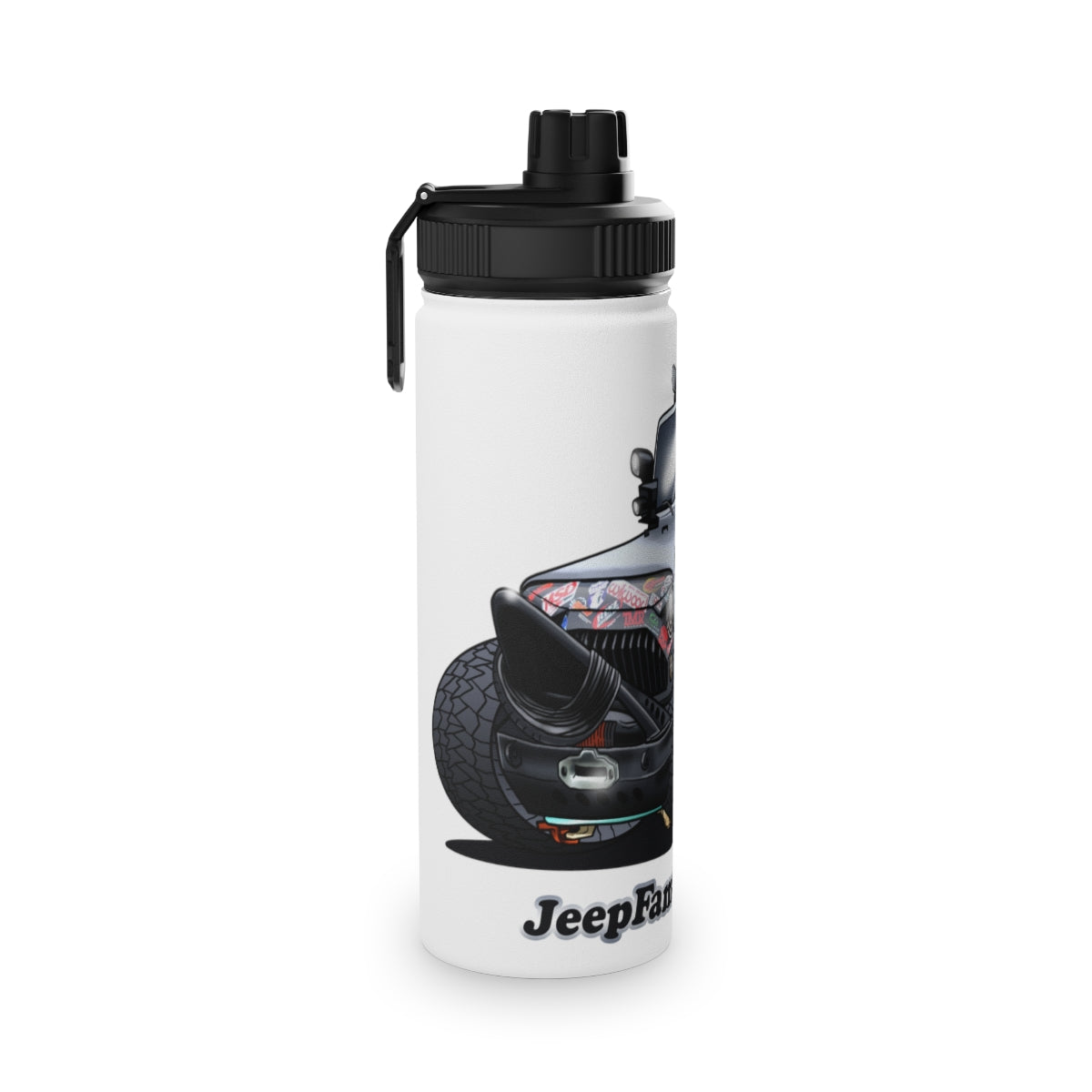 JeepFam Stainless Steel Water Bottle, Sports Lid