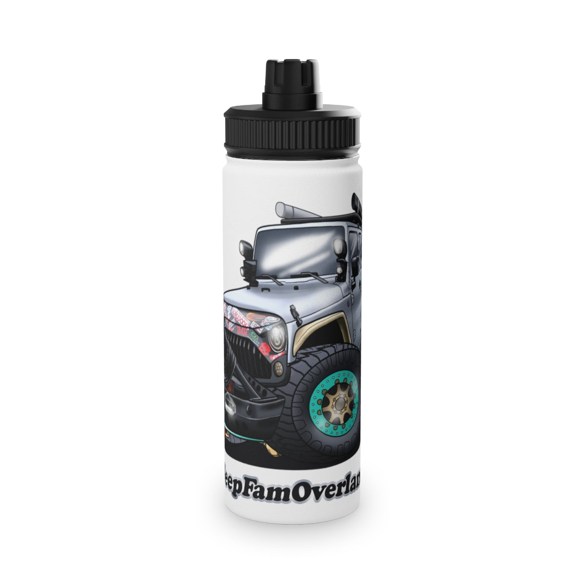 JeepFam Stainless Steel Water Bottle, Sports Lid